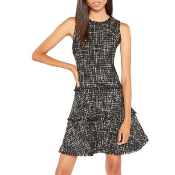 LIKELY Tweed Jewel Dress in Black and Blue Indigo Size 0 New w/ Tags - Picture 1 of 9